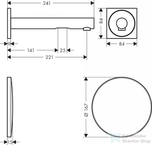 Hansgrohe AXOR UNO elektromos mosdócsaptelep 221 mm-es kifolyóval, króm 45111000