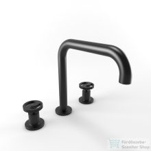   Bugnatese Millenovecinquanta 3 üléses mosdó csaptelep, leeresztő nélkül, matt fekete 4512SNE