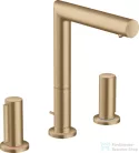 Hansgrohe AXOR UNO 200 3 üléses mosdó csaptelep Zero fogantyúval, automata leeresztővel, szálcsiszolt bronz 45133140