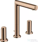 Hansgrohe AXOR UNO 200 3 üléses mosdó csaptelep Zero fogantyúval, automata leeresztővel, polírozott vörös arany hatású 45133300