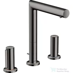   Hansgrohe AXOR UNO 200 3 üléses mosdó csaptelep Zero fogantyúval, automata leeresztővel, polírozott fekete króm 45133330