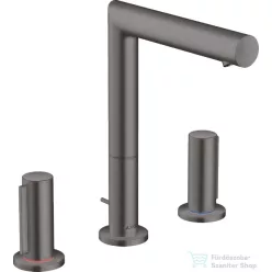   Hansgrohe AXOR UNO 200 3 üléses mosdó csaptelep Zero fogantyúval, automata leeresztővel, szálcsiszolt fekete króm 45133340