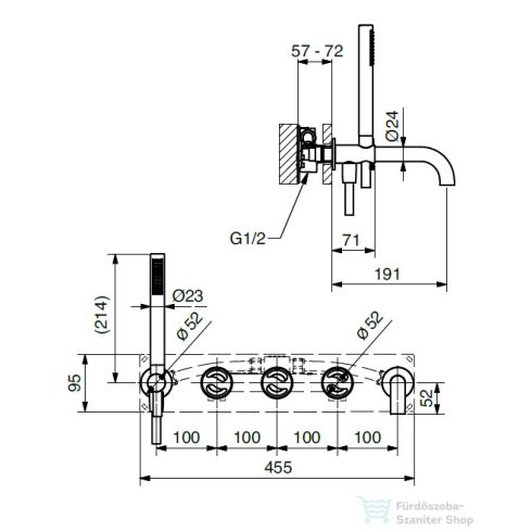 Bugnatese Millenovecinquanta falsík alatti kád csaptelep komplett 4519