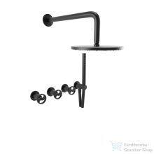   Bugnatese MILLENOVECINQUANTA falsík alatti zuhanyrendszer 22,5 cm-es esőztetővel,belső egységgel,zuhanyszettel,matt fekete 4527NE