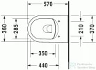 Duravit ME by Starck Rimless (öblítőperem nélküli) fali wc szett, ülőkével 45290900A1 ( 452909 )