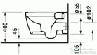 Duravit ME by Starck Rimless (öblítőperem nélküli) fali wc szett, ülőkével 45290900A1 ( 452909 )