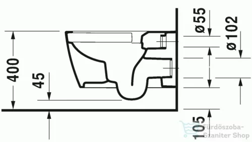 Duravit ME by Starck Rimless (öblítőperem nélküli) fali wc szett, ülőkével 45290900A1 ( 452909 )