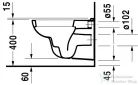 Duravit D-Code mélyöblítésű fali WC szett ülőkével 45351900A1 ( 453519 )