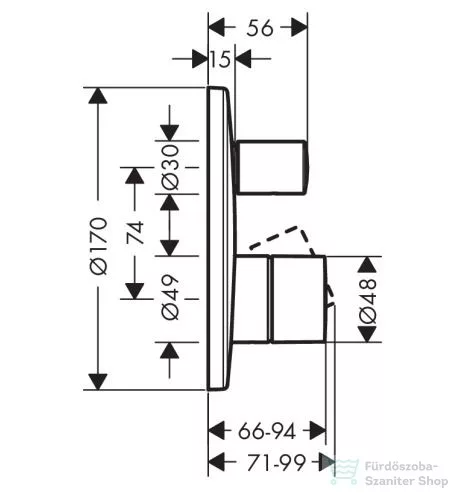 Hansgrohe AXOR UNO falsík alatti kád /zuhany csaptelep Zero fogantyúval, szálcsiszolt nikkel 45405820