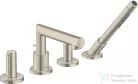 Hansgrohe AXOR UNO 4 üléses kádtöltő csaptelep Zero fogantyúval,zuhanyszettel, szálcsiszolt nikkel 45444820