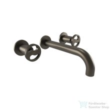   Bugnatese MILLENOVECINQUANTA Fal alatti mosdócsaptelep 19 cm kifolyóval grafit fekete színben, leeresztő nélkül,  4565GF