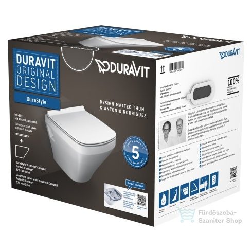 Duravit Durastyle Compact Rimless fali wc szett ülőkével 45710900A1 ( 457109 )
