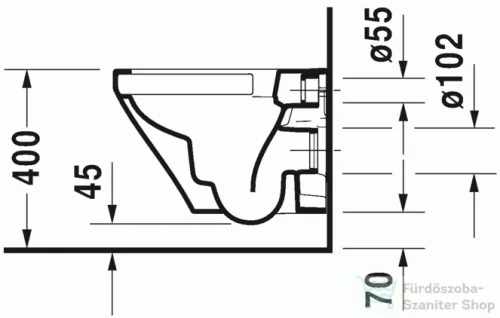 Duravit Durastyle Compact Rimless fali wc szett ülőkével 45710900A1 ( 457109 )