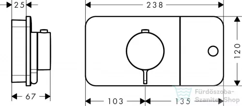 Hansgrohe AX One falsík alatti termosztát 1 fogyasztóhoz 45711000
