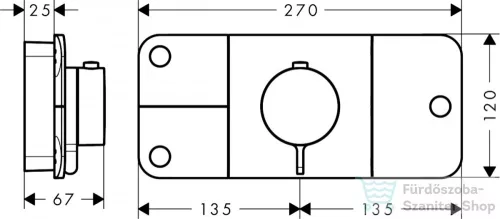 Hansgrohe AX One falsík alatti termosztát 3 fogyasztóhoz 45713000