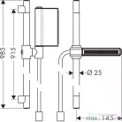 Hansgrohe AXOR ONE zuhanyszett 90 cm-es zuhanyrúddal,2 jet,rozsdamentes acél hatású 45722800