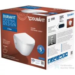   Duravit D-NEO Compact perem nélküli függesztett wc szett lecsapódásgátlós ülőkével, fehér 45870900A1
