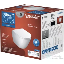   Duravit D-NEO Compact perem nélküli függesztett wc szett lecsapódásgátlós ülőkével, fehér 45880900A1
