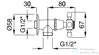 Bugnatese REVIVAL sarokszelep 1/2"-1/2" csatlakozással,króm 458CR