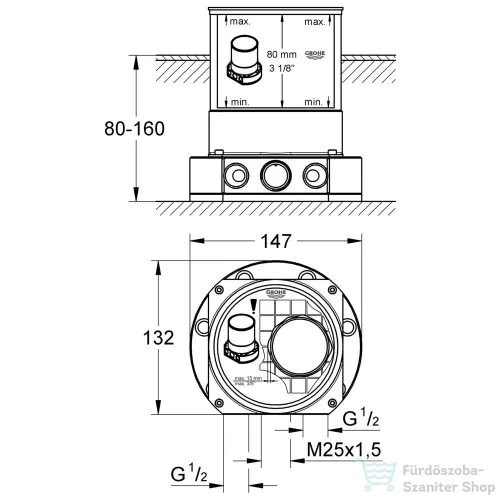 Grohe beépítőkészlet padlón álló csaptelepekhez 45984001