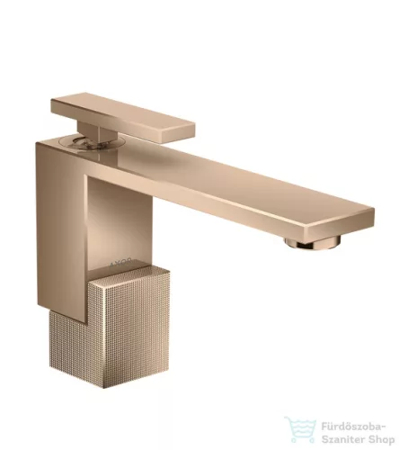 Hansgrohe AXOR EDGE 130 Diamond Cut mosdócsaptelep, klik-klak leeresztővel, polírozott vörös arany hatású 46011300