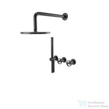   Bugnatese MILLENOVECINQUANTA falsík alatti zuhanyrendszer 22,5 cm-es esőztetővel,belső egységgel,zuhanyszettel,szálcsiszolt nikkel 4601HNS