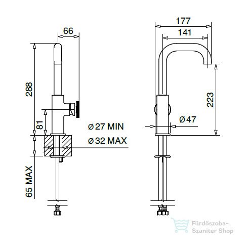 Bugnatese MILLENOVECINQUANTA magasított mosdó csaptelep leeresztő nélkül,matt fehér 4613SBI