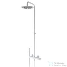   Bugnatese MILLENOVECINQUANTA zuhanyrendszer, 20 cm-es esőztetővel, zuhanyszettel, matt fehér 4642CBI