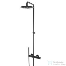   Bugnatese MILLENOVECINQUANTA zuhanyrendszer, 20 cm-es esőztetővel, zuhanyszettel, matt fekete 4642CNE