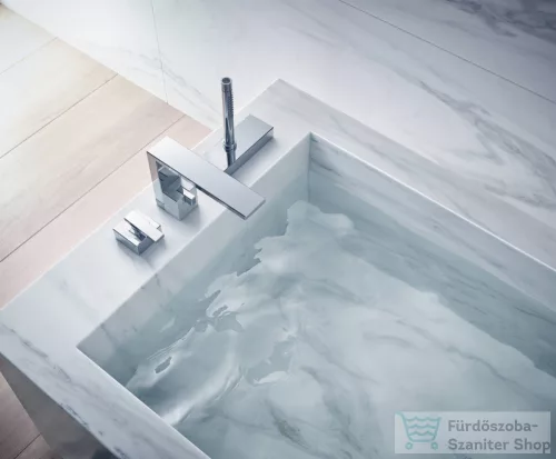 Hansgrohe AXOR EDGE Diamond Cut szabadonálló kádtöltő csaptelep zuhanyszettel, króm 46441000