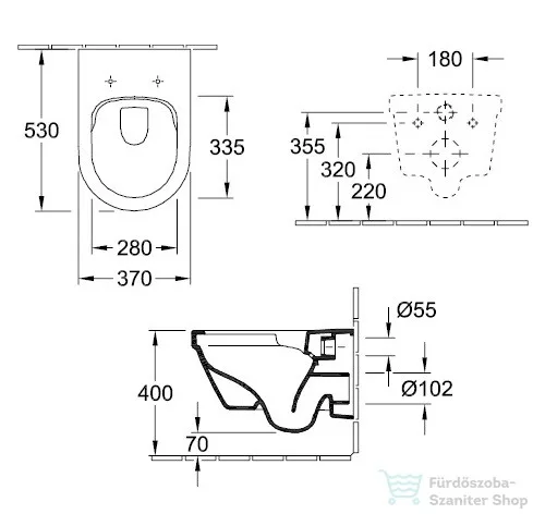 Villeroy & Boch Architectura Rimless fali wc Kombipack Soft close ülőkével 4694 HR 01 ( 4694HR01 )
