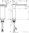 Hansgrohe AXOR MYEDITION 230 magasított mosdócsaptelep fedőlap nélkül,klik-klak leeresztővel, króm 47022000