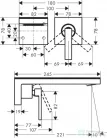 Hansgrohe AXOR MyEdition 2-lyukú mosdócsaptelep falsík alatti, króm 47060000