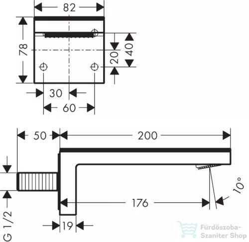 Hansgrohe AXOR MYEDITION kádkifolyó fedlap nélkül,króm 47412000