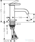 Hansgrohe AXOR ONE 70 mosdó csaptelep automata leeresztővel,szálcsiszolt arany hatású 48000250