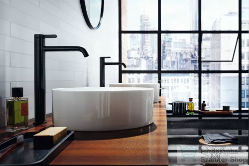 Hansgrohe AXOR ONE 260 magasított mosdócsaptelep nem zárható leeresztővel, matt fekete 48002670