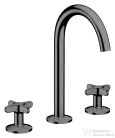 Hansgrohe AXOR ONE 170 3 üléses mosdó csaptelep,klik-klak leeresztővel, polírozott fekete króm 48040330