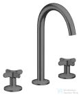 Hansgrohe AXOR ONE 170 3 üléses mosdó csaptelep,klik-klak leeresztővel, szálcsiszolt fekete króm 48040340