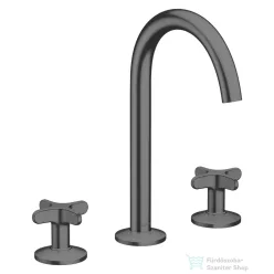   Hansgrohe AXOR ONE 170 3 üléses mosdó csaptelep,klik-klak leeresztővel, szálcsiszolt fekete króm 48040340