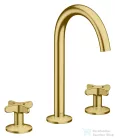 Hansgrohe AXOR ONE 170 3 üléses mosdó csaptelep,klik-klak leeresztővel, szálcsiszolt sárgaréz hatású 48040950