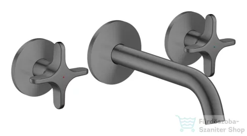 Hansgrohe AXOR ONE falsík alatti mosdó csaptelep 16 cm-es kifolyóval, szálcsiszolt fekete króm 48130340