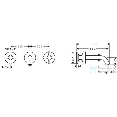 Hansgrohe AXOR ONE falsík alatti mosdó csaptelep 16 cm-es kifolyóval, rozsdamentes acél hatású 48130800