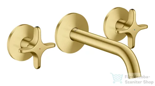 Hansgrohe AXOR ONE falsík alatti mosdó csaptelep 16 cm-es kifolyóval, szálcsiszolt sárgaréz 48130950