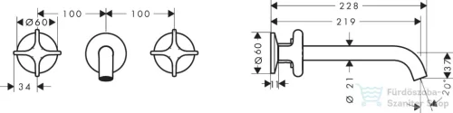 Hansgrohe AXOR ONE falsík alatti mosdó csaptelep 22 cm-es kifolyóval, polírozott arany hatású 48140990