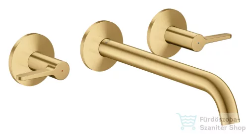 Hansgrohe AXOR ONE falsík alatti mosdó csaptelep 22 cm-es kifolyóval, szálcsiszolt arany hatású 48160250