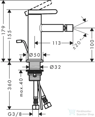 Hansgrohe AXOR ONE bidé csaptelep automata leeresztővel,polírozott vörös arany hatású 48210300