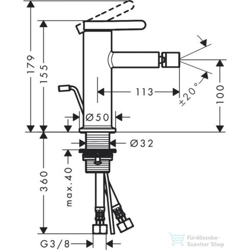 Hansgrohe AXOR ONE bidé csaptelep automata leeresztővel,matt fehér 48210700