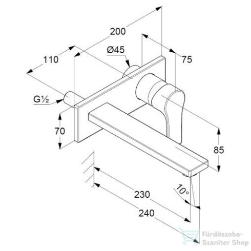 Kludi ZENTA SL falsík alatti mosdócsaptelep,  króm 482480565