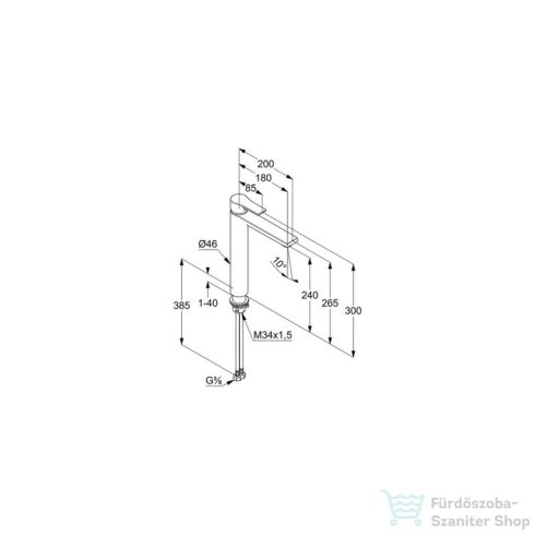 Kludi ZENTA SL magasított mosdócsaptelep 240, króm 482560565WR5