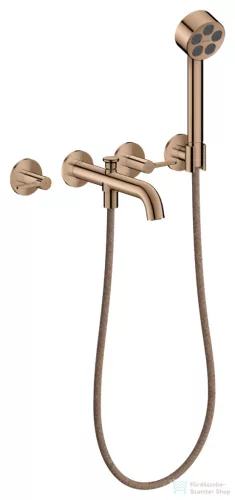 Hansgrohe AXOR ONE falsík alatti kádtöltő csaptelep zuhanyszettel, alaptest nélkül, polírozott vörös arany hatású 48444300